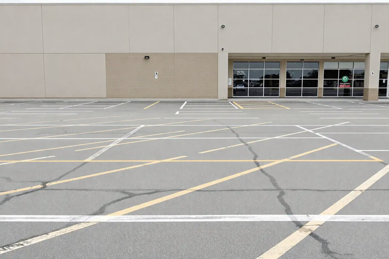 Concrete parking lot building